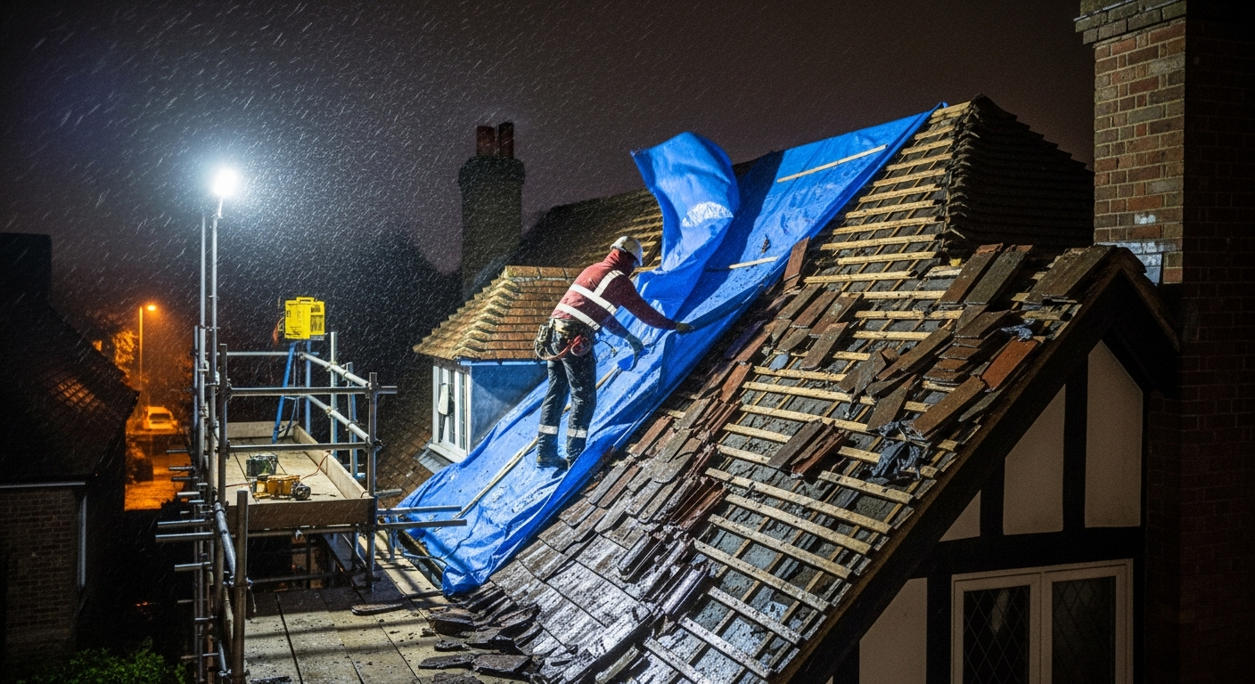 Canterbury Kent emergency roofing 24/7 storm damage repair callout by StoneRidge Roofing